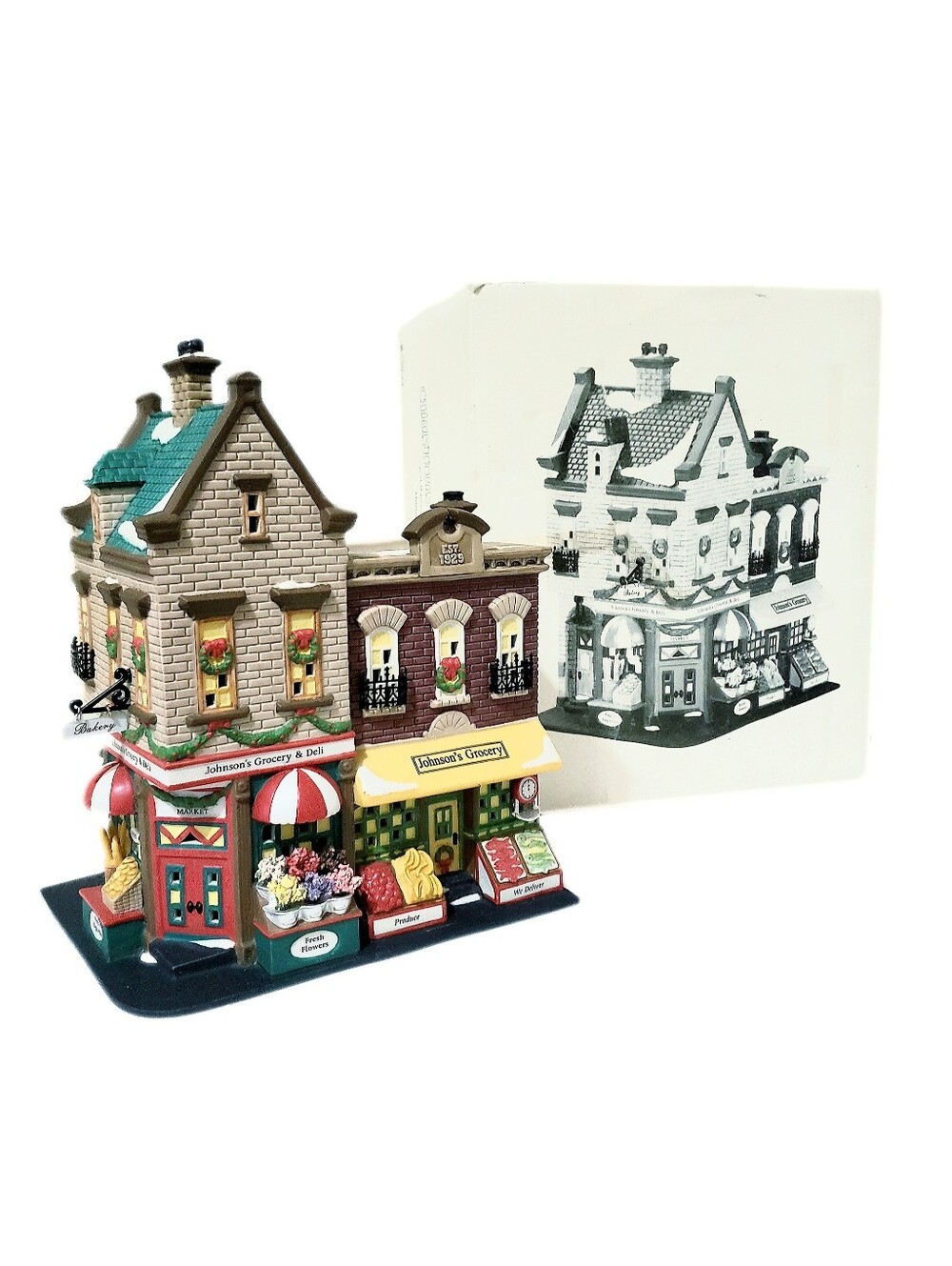 Dept 56 Christmas In City Series Johnsons Grocery & Deli 58886 Lighted Building